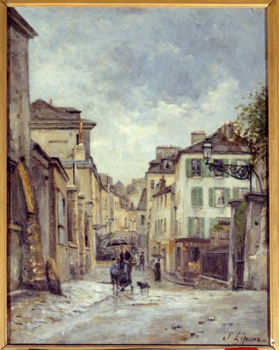 A street in old Montmartre in Paris by Stanislas Victor Edouard Lepine