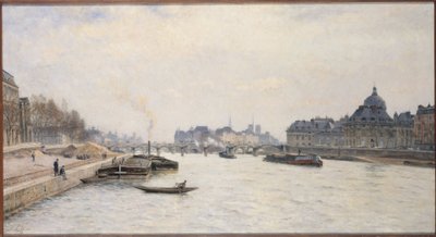 The Pont des Arts, view from the Pont Royal, ca. 1884 by Stanislas Victor Edouard Lepine