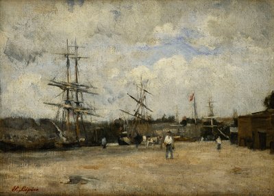 The Port of Rouen by Stanislas Victor Edouard Lepine