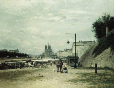 The Quai de Louviers at the Pont Sully by Stanislas Victor Edouard Lepine