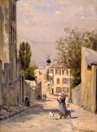 The Rue de Norvins, Montmartre by Stanislas Victor Edouard Lepine