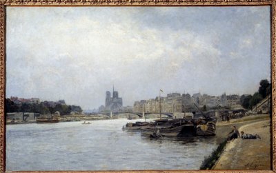 The Island of the Cite and the Island of Saint Louis Seen from the Bridge of Austerlitz. Painting by Stanislas Lepine (1835-1892) by Stanislas Victor Edouard Lepine