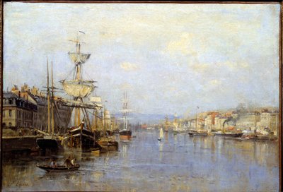 View of the port of Rouen by Stanislas Victor Edouard Lepine
