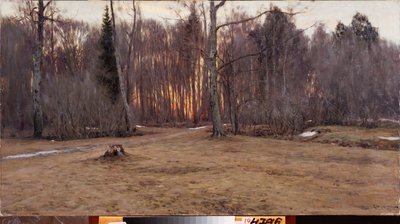 April Evening. Painting by Stanislav Yulianovich Zhukovsky by Stanislav Joulianovitch Joukovski