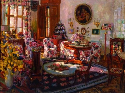 Interior in the Manor House Brasovo by Stanislav Julianovic Zukovskij