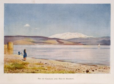 Sea of Galilee towards Mount Hermon, Palestine 1906 by Stanley Inchbold