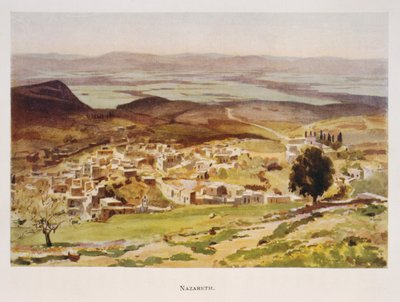 Watercolour by Stanley Inchbold, depicting Nazareth in Palestine 1906 by Stanley Inchbold