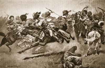 On the expedition to Pao-ting-fu: A charge of the Bengal Lancers, illustration from 