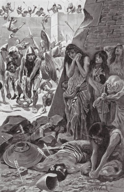 Tyre besieged by Nebuchadnezzar of Babylon by Stanley L. (after) Wood