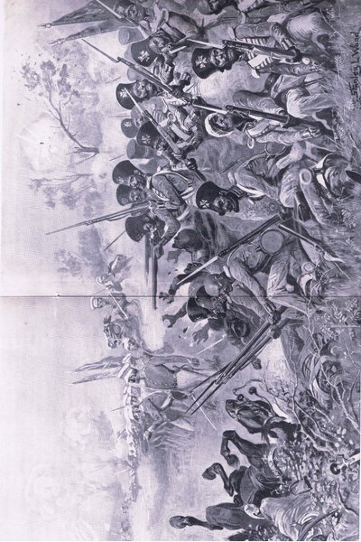 Chilianwala, January 13th 1849: Goddys Brigade making a gallant stand when surrounded by Sikhs by Stanley L. Wood