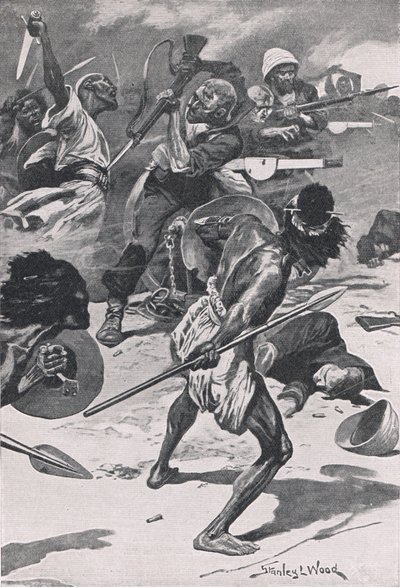 The Battle of Abu-Klea, 17th January 1885 (Illustration from British Battles on Land and Sea, 1915) by Stanley L. Wood