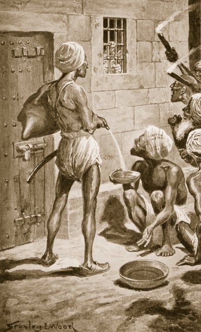 The Black Hole, Old Fort William, 18th June, 1756, Illustration from 