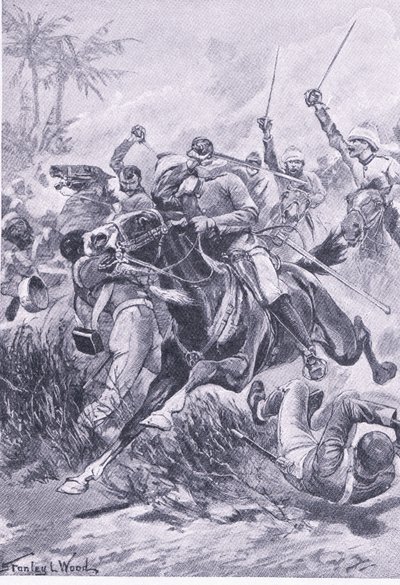 Volunteer cavalry outside Lucknow, 30th June 1857 by Stanley L. Wood