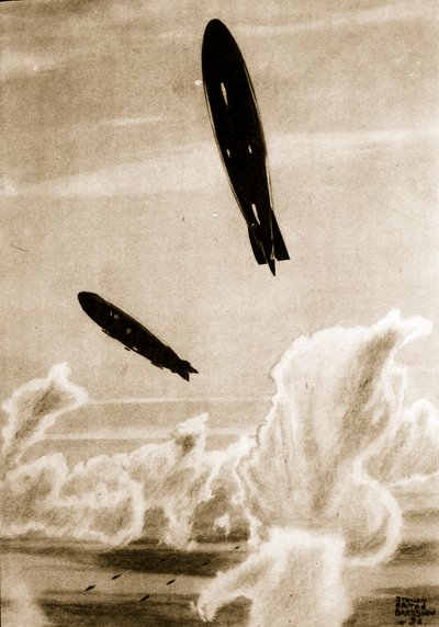 Zepps on North Sea Patrol, illustration from 