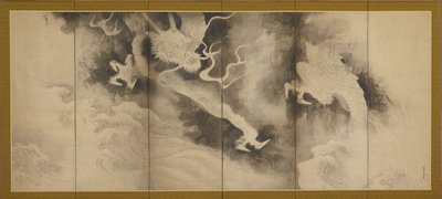 Dragons and Clouds, Momoyama or Edo period by Sôtatsu