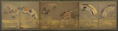 Six fan papers: miscellaneous subjects, Momoyama or Edo period by Sôtatsu