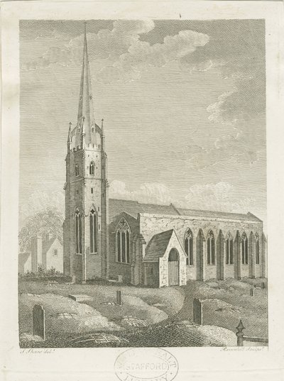 Clifton Campville Church (engraving) by Stebbing Shaw