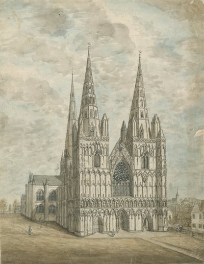 Lichfield Cathedral - West Front by Stebbing Shaw