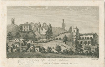 Tutbury Castle and Church - South East View by Stebbing Shaw