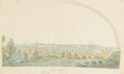 Wolverhampton - Distant view from the Heights of Tettenhall: watercolour painting, nd [late 18th cent] by Stebbing Shaw