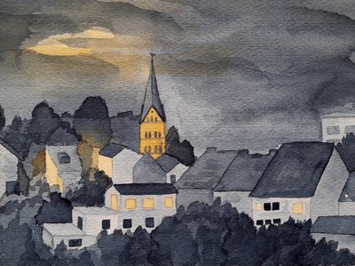 Bad Honnef at Night by Steegs Art Karin