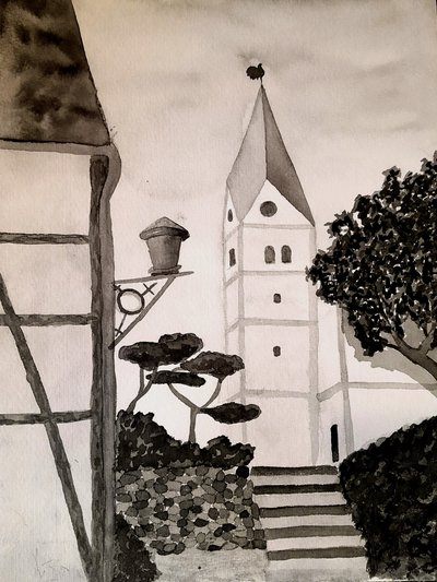 Church of St. Aegidius in Black and White by Steegs Art Karin