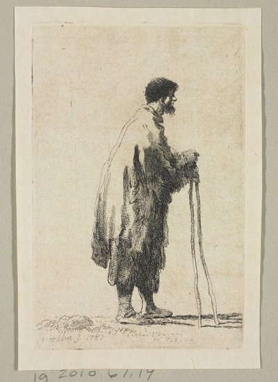 Beggar in Profile Facing Right by Stefan Juliusz Norblin de la Gourdaine