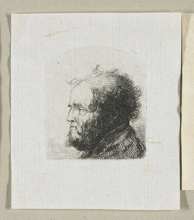 Head of a Bearded Man in Profile Facing Left by Stefan Juliusz Norblin de la Gourdaine