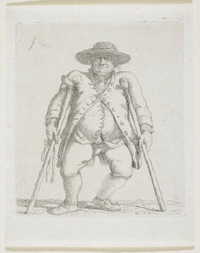 Man with Crutches; Orlandini by Stefan Juliusz Norblin de la Gourdaine