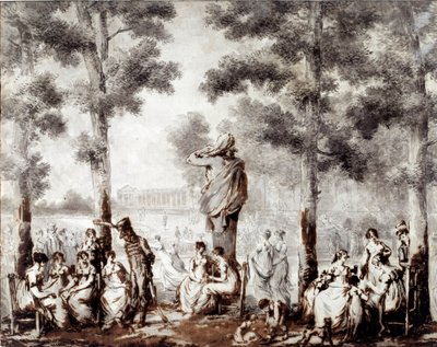 View of the Tuileries terrace in 1807 by Stefan Juliusz Norblin de la Gourdaine
