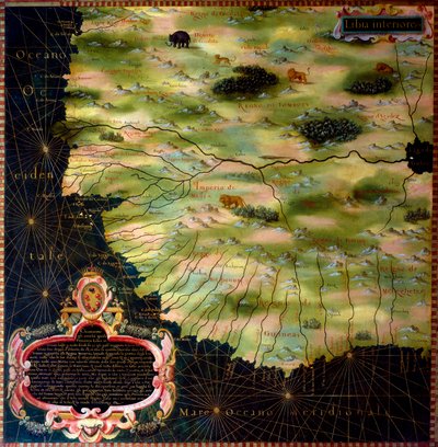 Map of Western African Coasts by Stefano Bonsignori, 1581 by Stefano Buonsignori