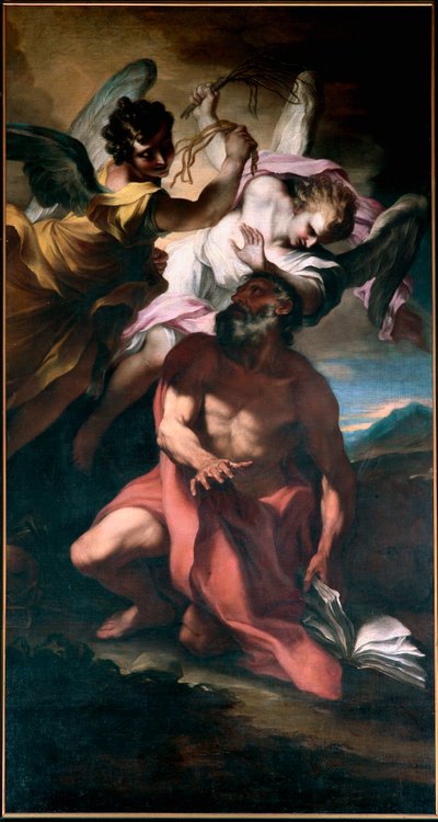 Saint Jerome Flagellated by Angels by Stefano Maria Legnani