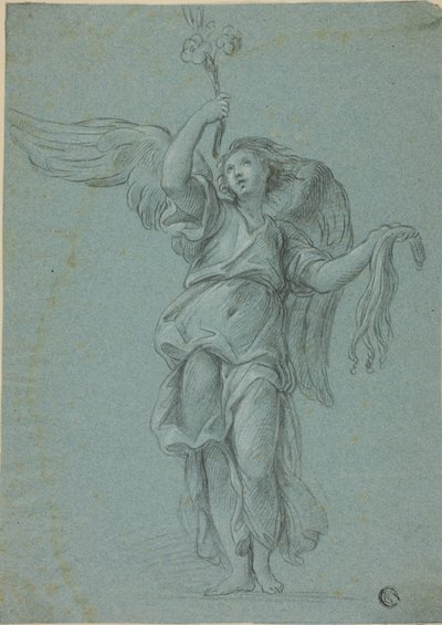 Angel Holding Flowers and Scourge by Stefano Pozzi