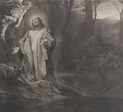 Christ on the Mount of Olives, with an angel at upper left by Stefano Tofanelli