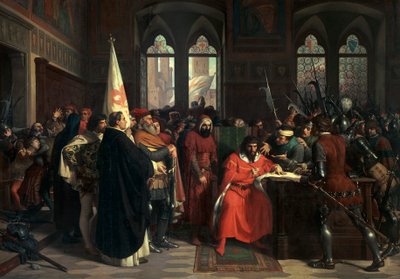 The Expulsion of Gautier VI of Brienne, Duke of Athens in 1343 by Stefano Ussi