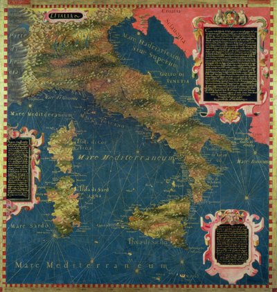 Map of Sixteenth Century Italy, from the 