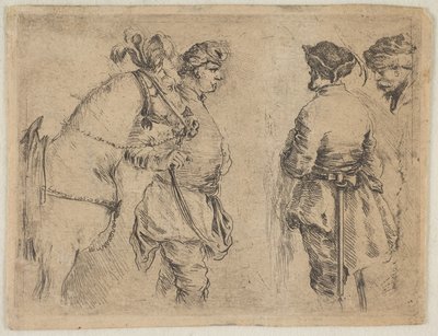 A Pole Holding a Horse by the Bridle by Stefano della Bella