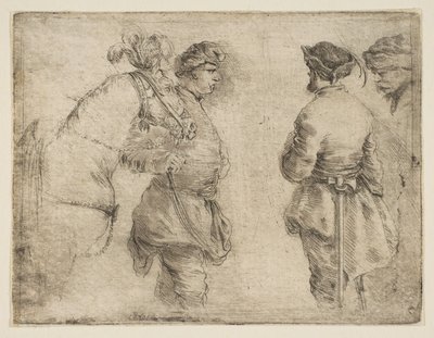A Pole Leading a Horse by the Bridle and Speaking with Two Other Men by Stefano della Bella