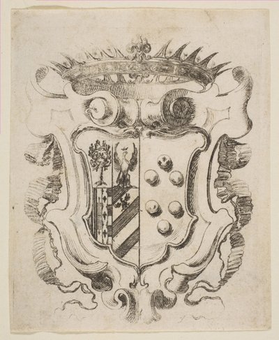 Arms of the Medici with Della Rovere by Stefano della Bella