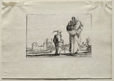 Caprices: Beggar Woman with a Baby and a Little Girl by Stefano della Bella