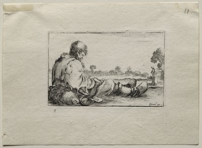 Caprices: Seated Beggar by Stefano della Bella