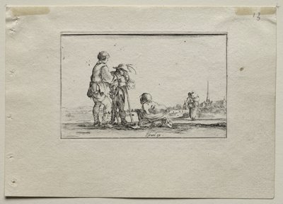 Caprices: Two Standing Beggars and a Cripple by Stefano della Bella