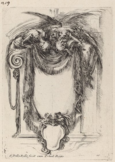 Cartouche Suspended from Corpses by Stefano della Bella