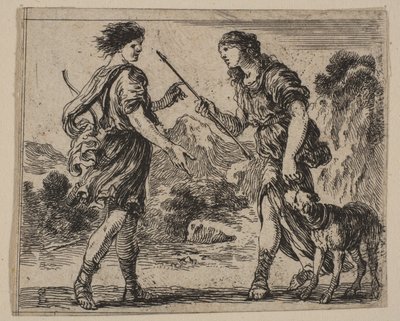 Cephalus and Procris, from Game of Mythology by Stefano della Bella
