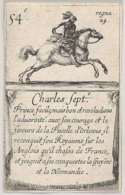 Charles Sept.-e Prince facile..., from Game of the Kings of France Jeu des Rois de Fr... by Stefano della Bella