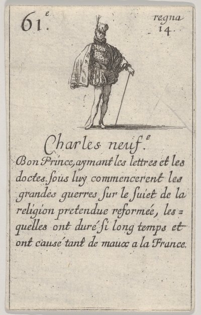 Charles IX, the Good Prince, from Game of the Kings of France, 1644 by Stefano della Bella
