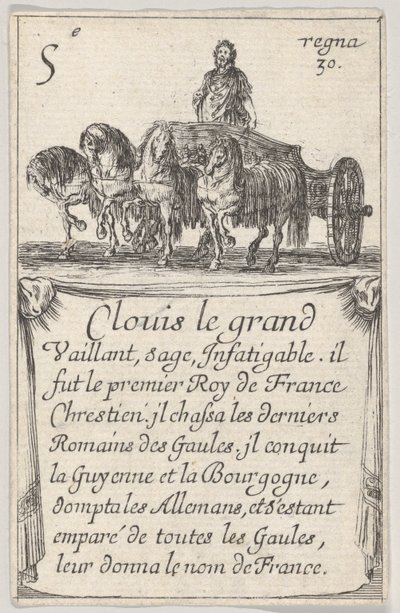 Clovis the Great, Valiant, Wise, from Game of the Kings of France by Stefano della Bella
