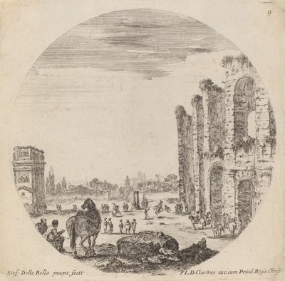 Colosseum and Arch of Constantine, 1646 by Stefano della Bella