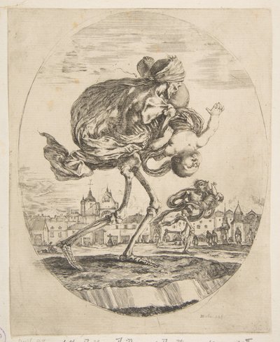 Death Carrying an Infant, from The Five Deaths by Stefano della Bella