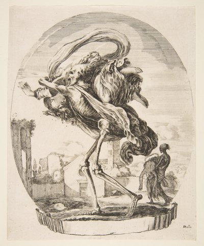 Death Carrying Off a Woman, from The Five Deaths by Stefano della Bella